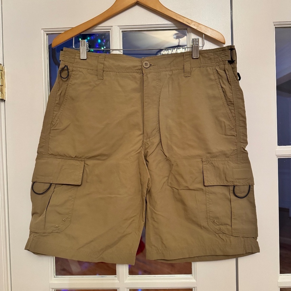 Men's Burside Explorer Khaki/Tan Cargo Shorts, Size 36
